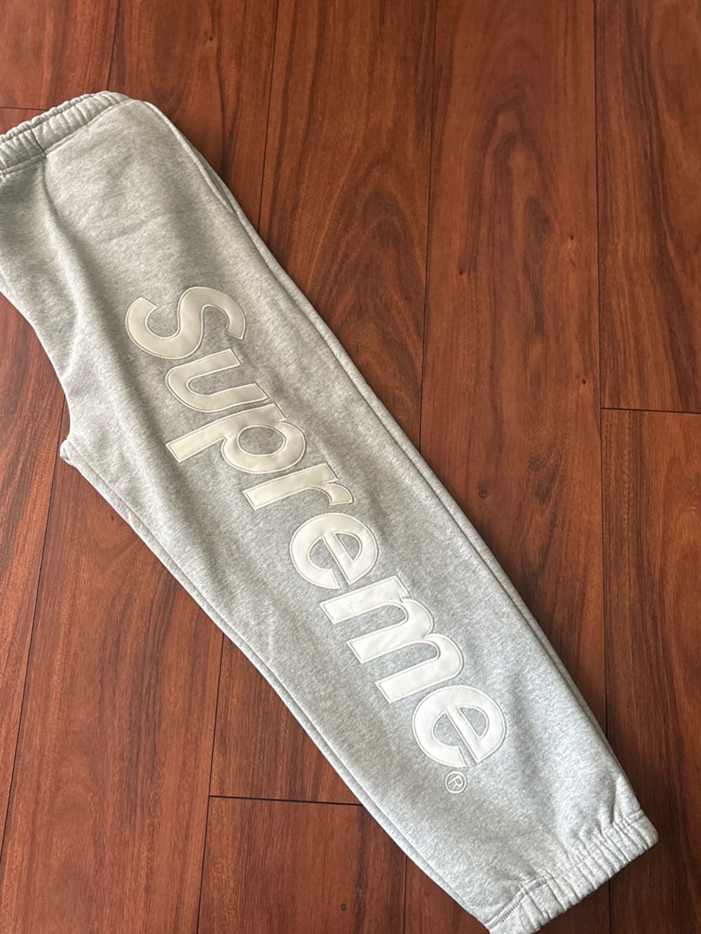Supreme  Gray Logo Sweatpants